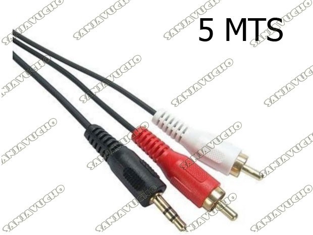 &uu CABLE MINIPLUG A 2 RCA 5 MTS (155b)